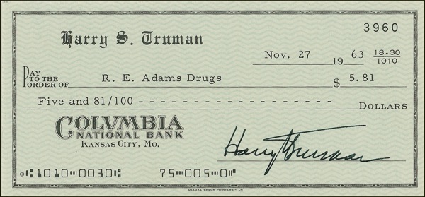 Lot #132 Harry S. Truman - Image 1