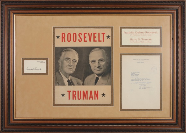 Lot #132 Franklin D. Roosevelt and Harry S. Truman