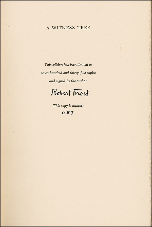 Lot #485 Robert Frost