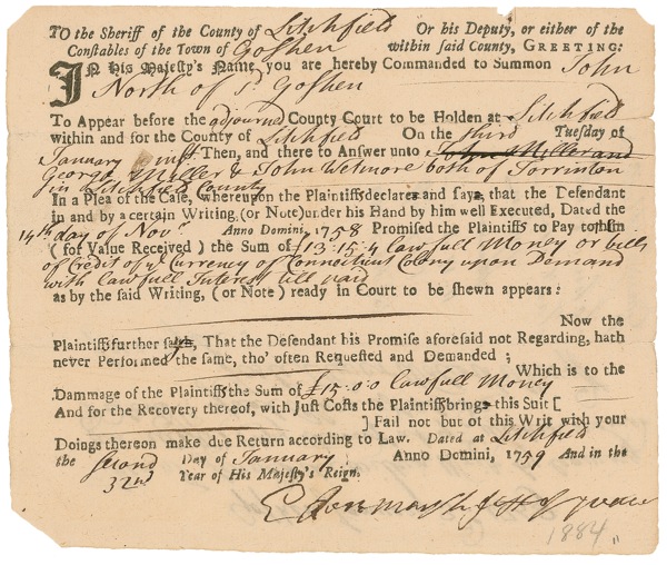 Lot #248 Declaration of Independence: Wolcott,