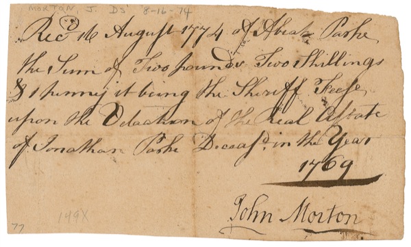 Lot #227 Declaration of Independence: Morton, John