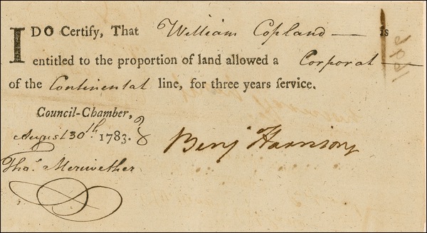 Lot #212 Declaration of Independence: Harrison,
