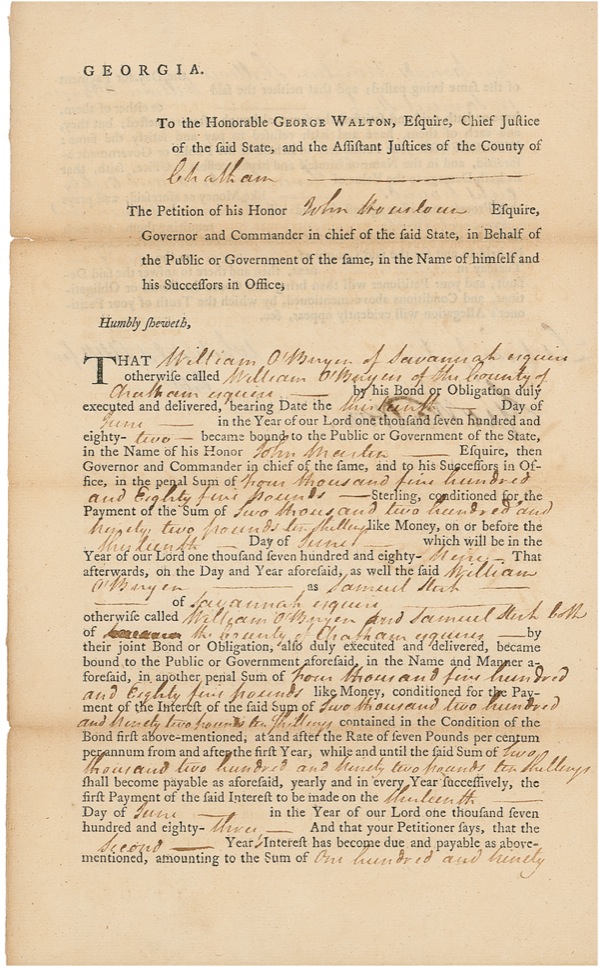 Lot #171 Declaration of Independence: Walton, George