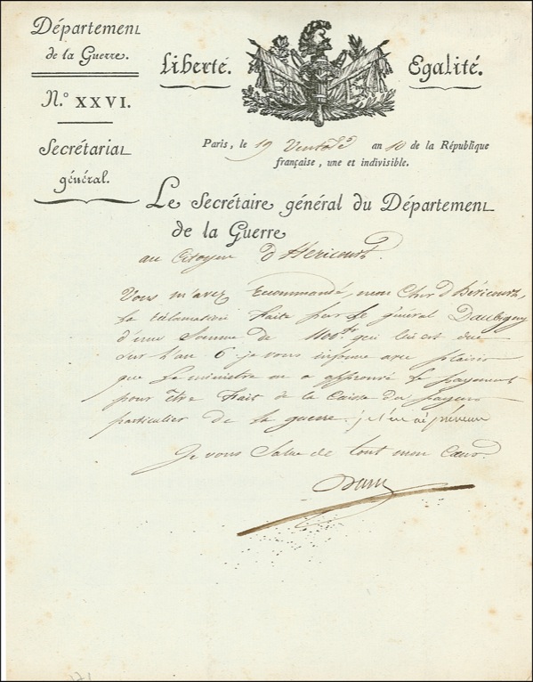 Lot #261 Napoleon: Daru, Pierre Antoine