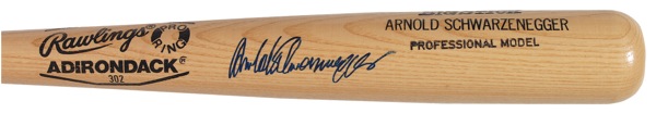 Lot #856 Baseball Bat: Schwarzenegger, Arnold