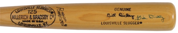Lot #1240 Baseball Bat: Dickey, Bill