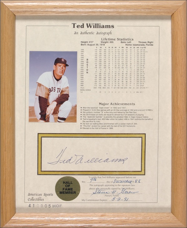 Lot #1584 Ted Williams