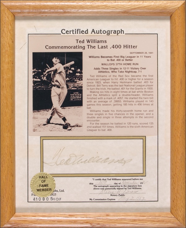 Lot #1714 Ted Williams