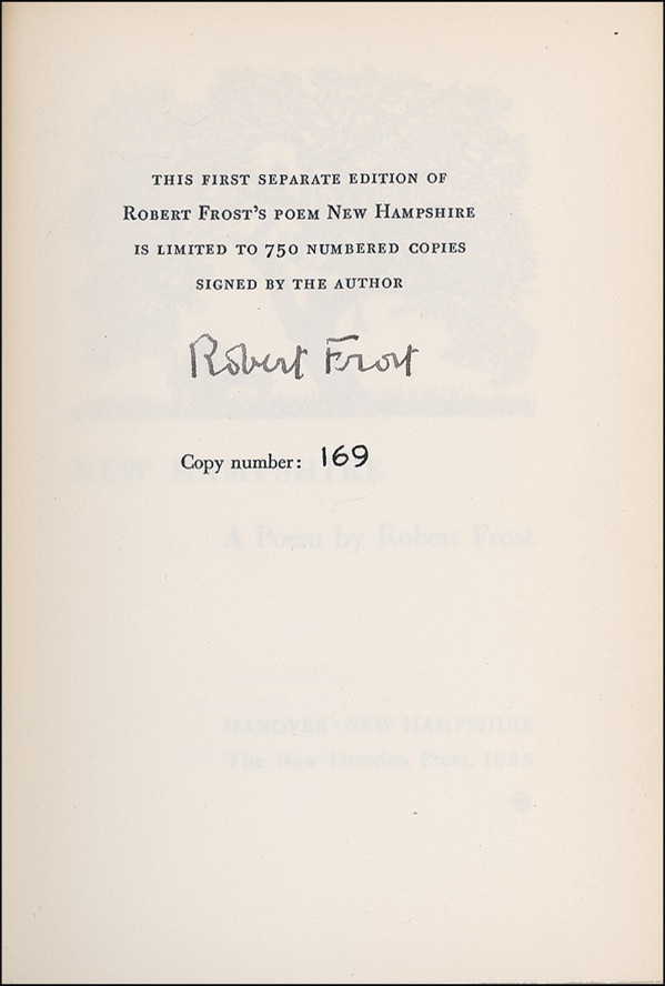 Lot #609 Robert Frost