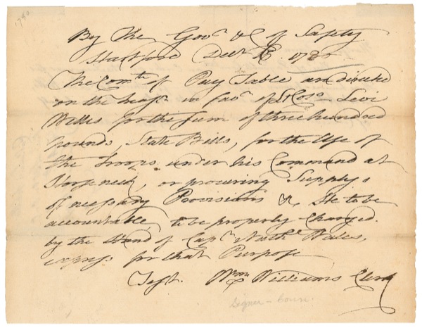 Lot #186  Declaration of Independence: Williams,