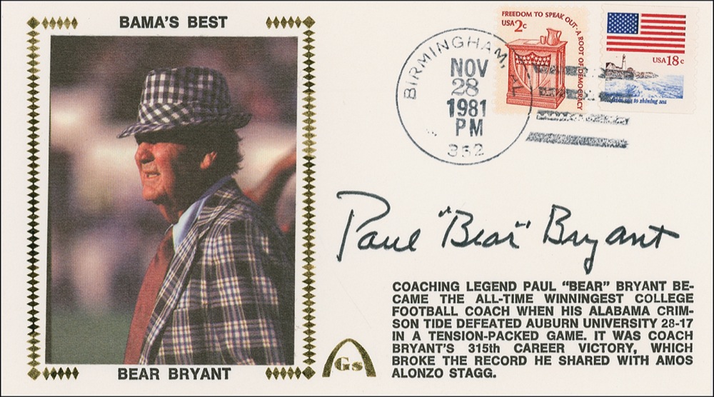 Lot #1313 Paul “Bear” Bryant