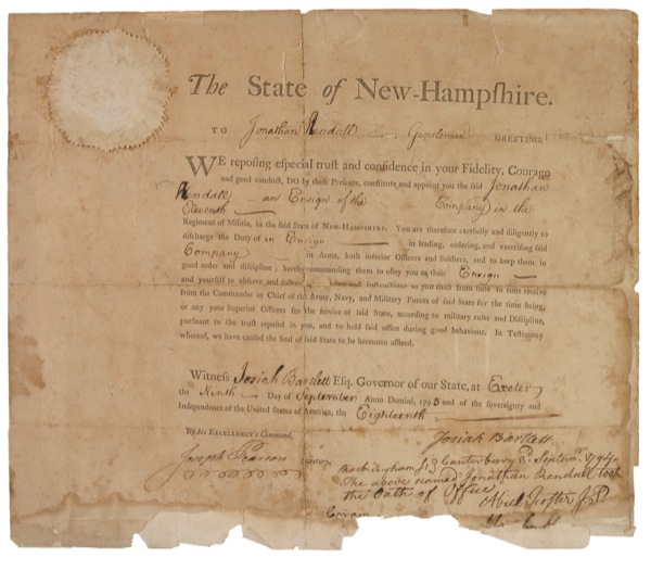 Lot #181 Declaration of Independence: Bartlett,