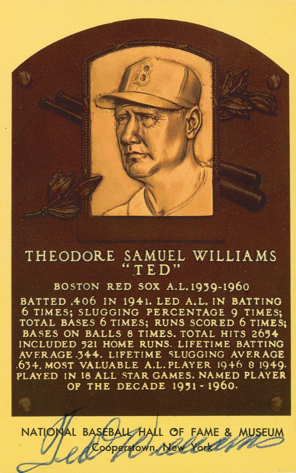 Lot #1353 Baseball Hall of Fame Plaque: Ted