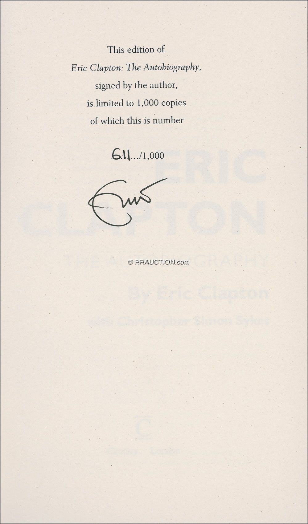 Lot #756 Eric Clapton