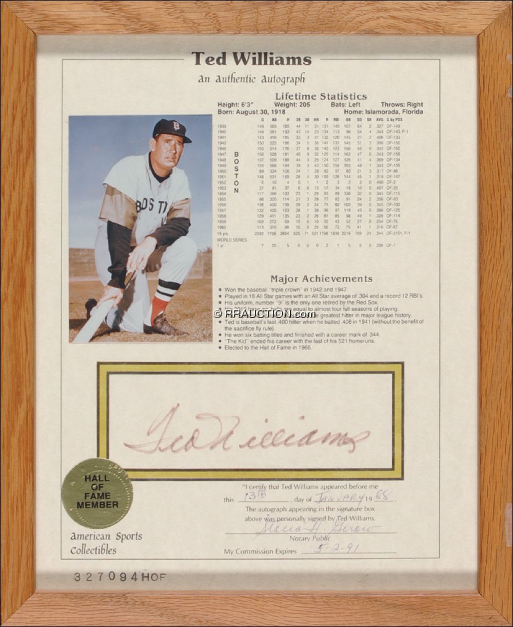 Lot #1637 Ted Williams