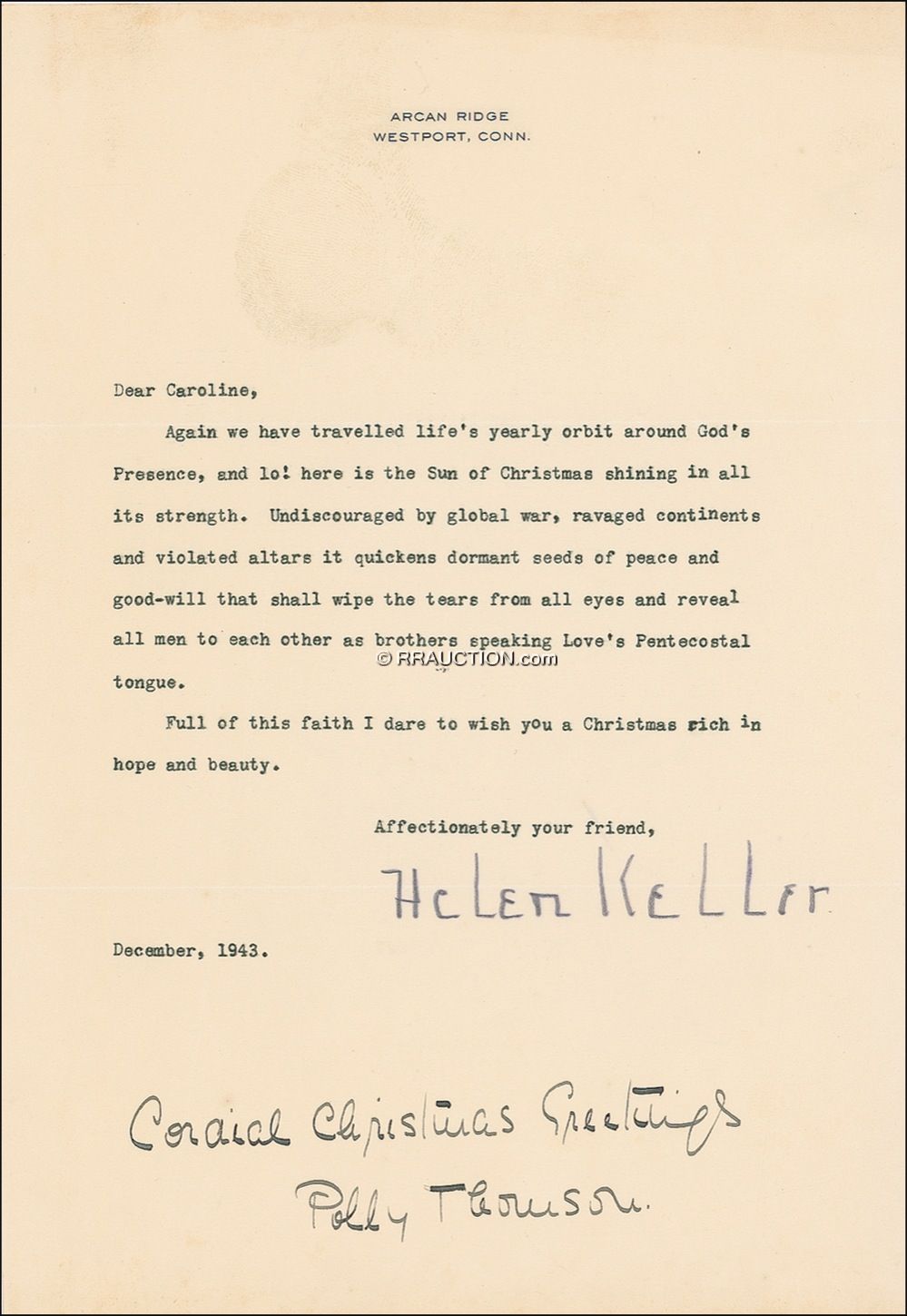 Lot #314 Helen Keller