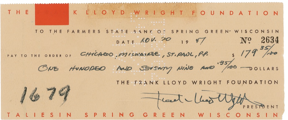 Lot #560 Frank Lloyd Wright