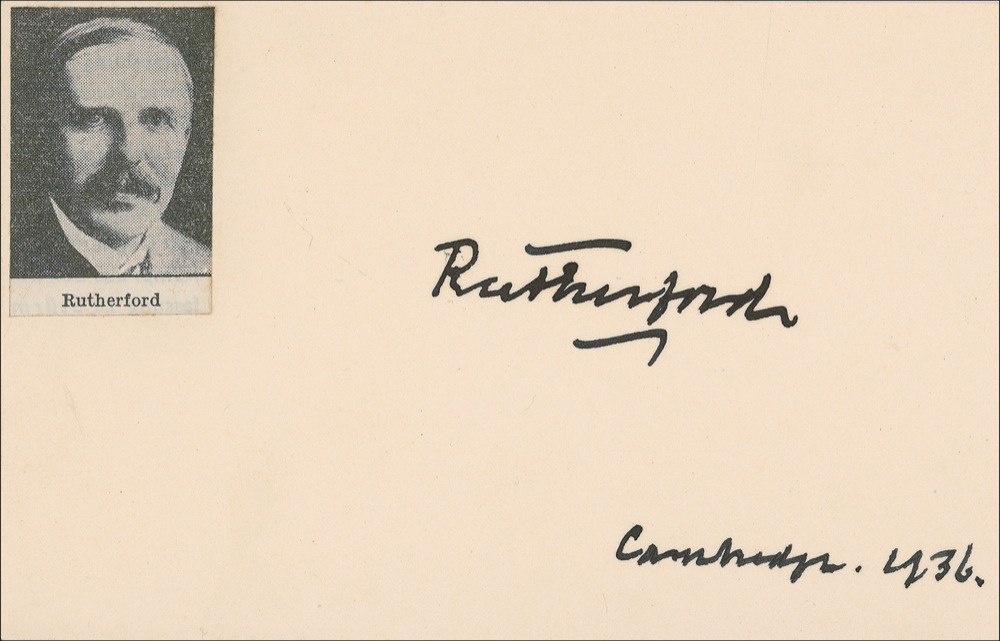 Lot #307 Ernest Rutherford