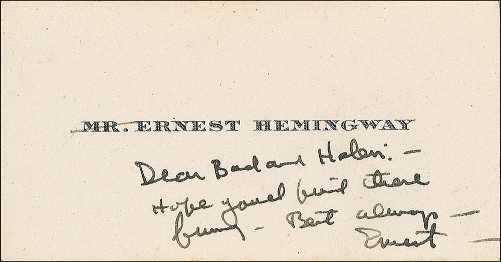 Lot #519 Ernest Hemingway