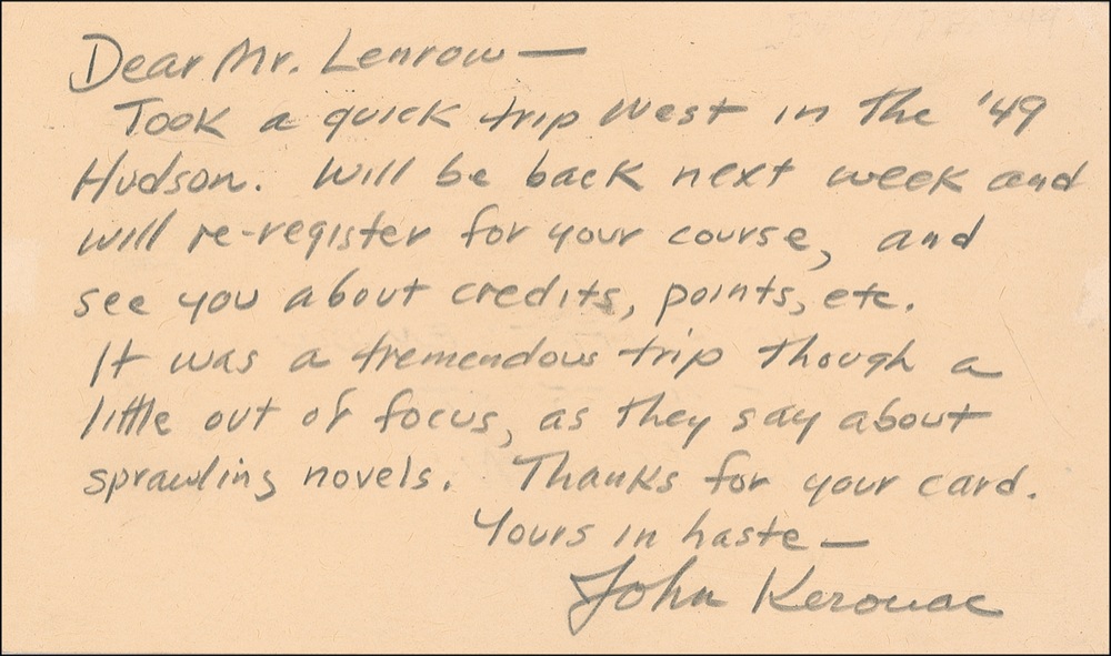 Lot #665 Jack Kerouac