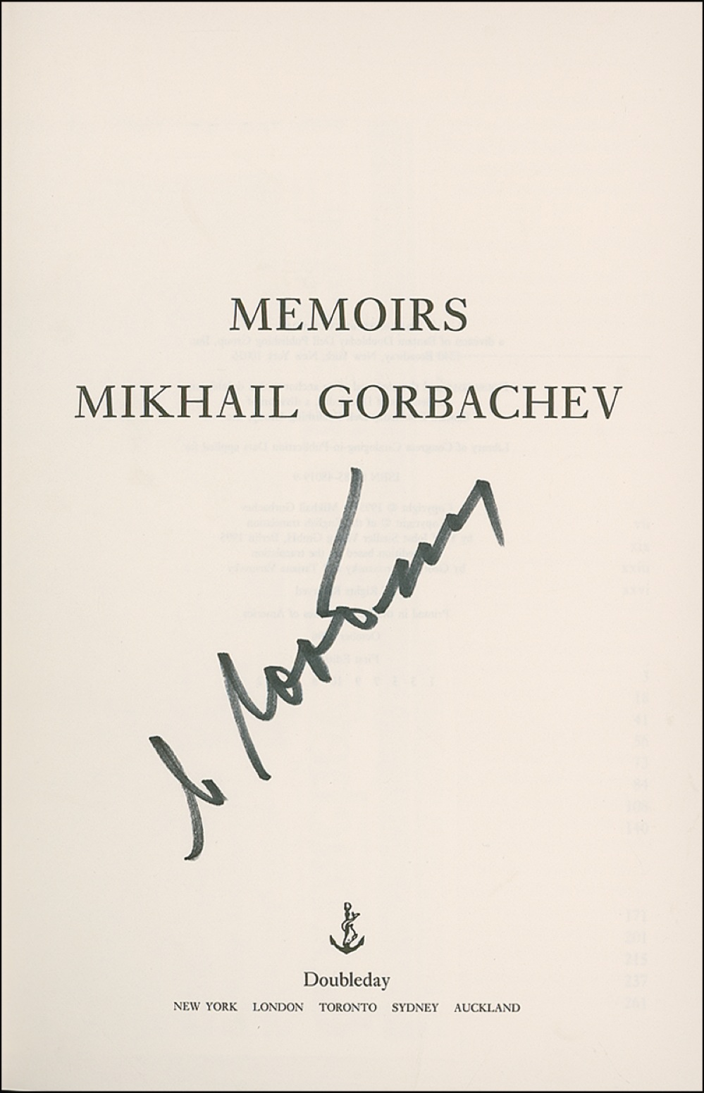 Lot #182 Mikhail Gorbachev