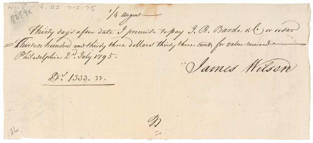 Lot #150 Declaration of Independence: James Wilson