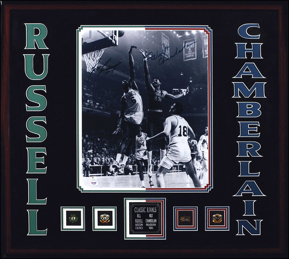 Sold at Auction: Wilt Chamberlain and Bill Russell autographed 16