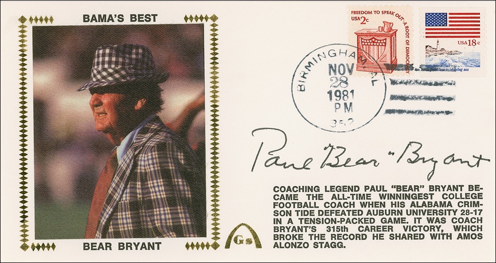 Lot #1223 Paul “Bear” Bryant