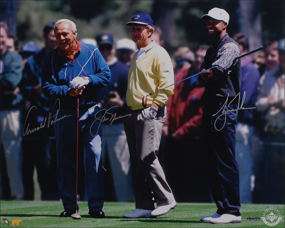 Lot #1320 Arnold Palmer, Jack Nicklaus. and Tiger