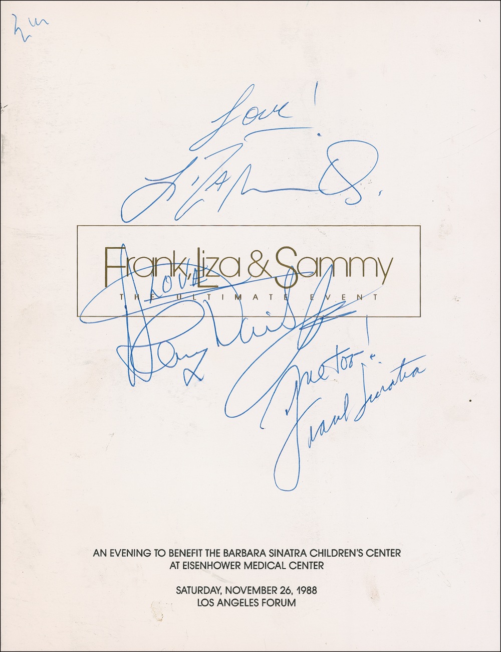 Lot #806 Frank Sinatra, Sammy Davis Jr, and Liza