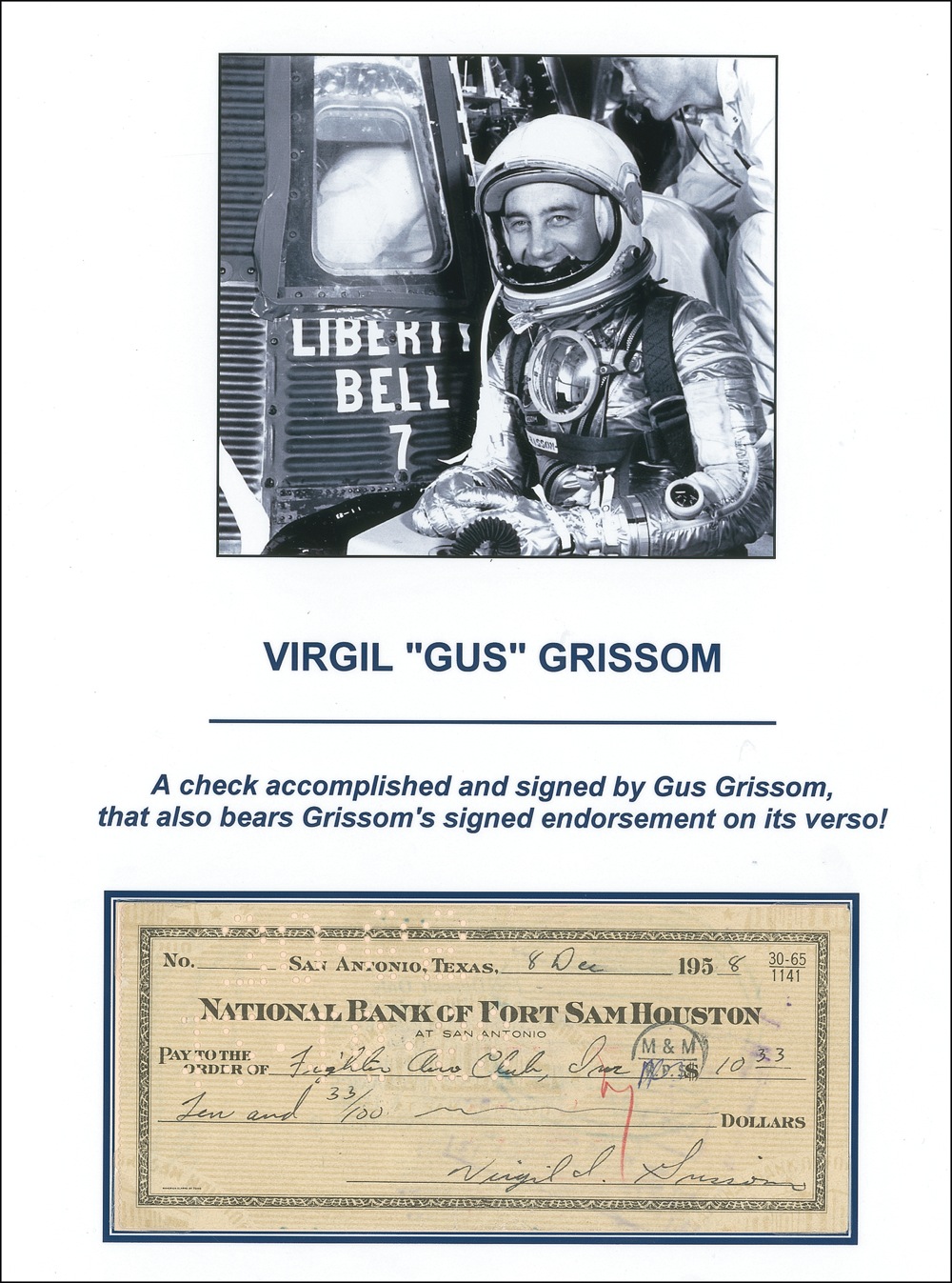Lot #407 Gus Grissom
