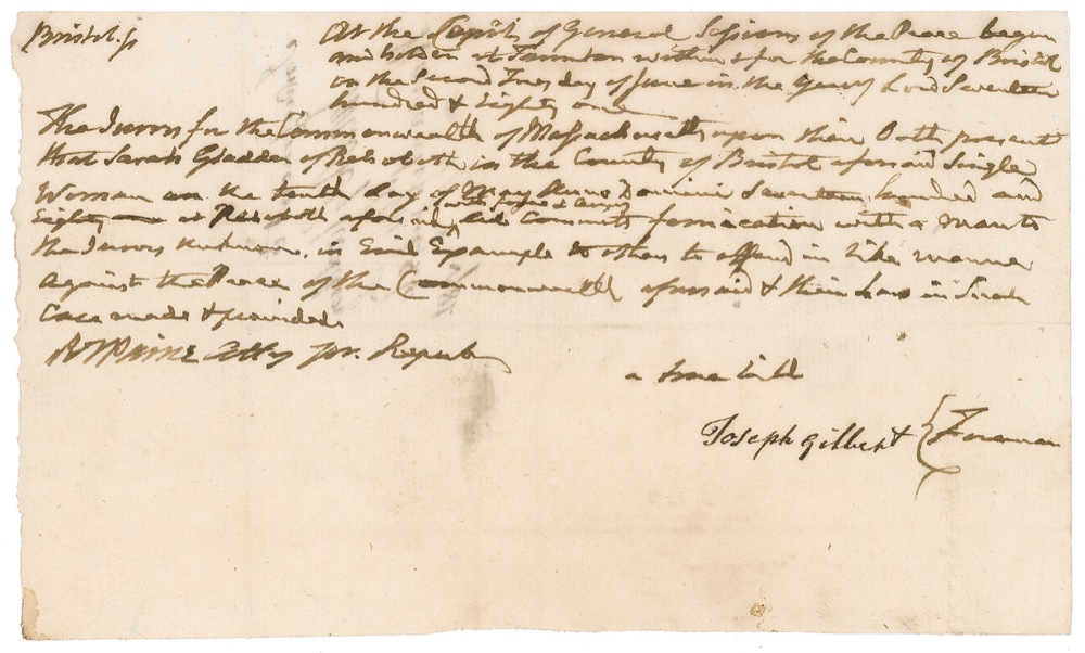 Lot #173 Declaration of Independence: Robert Treat