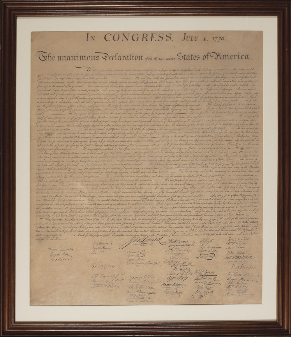 Lot #169 Declaration of Independence