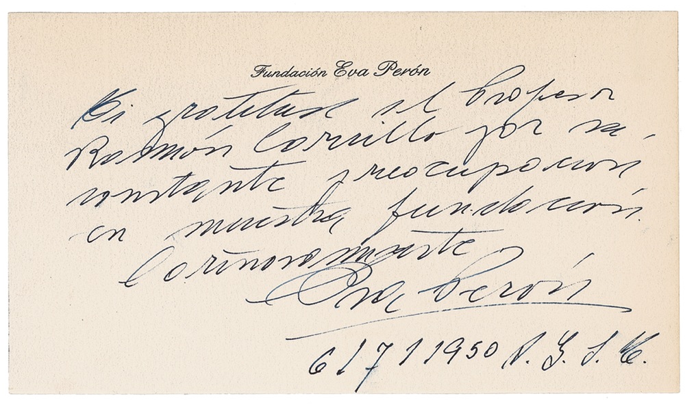 Lot #291 Eva Perón