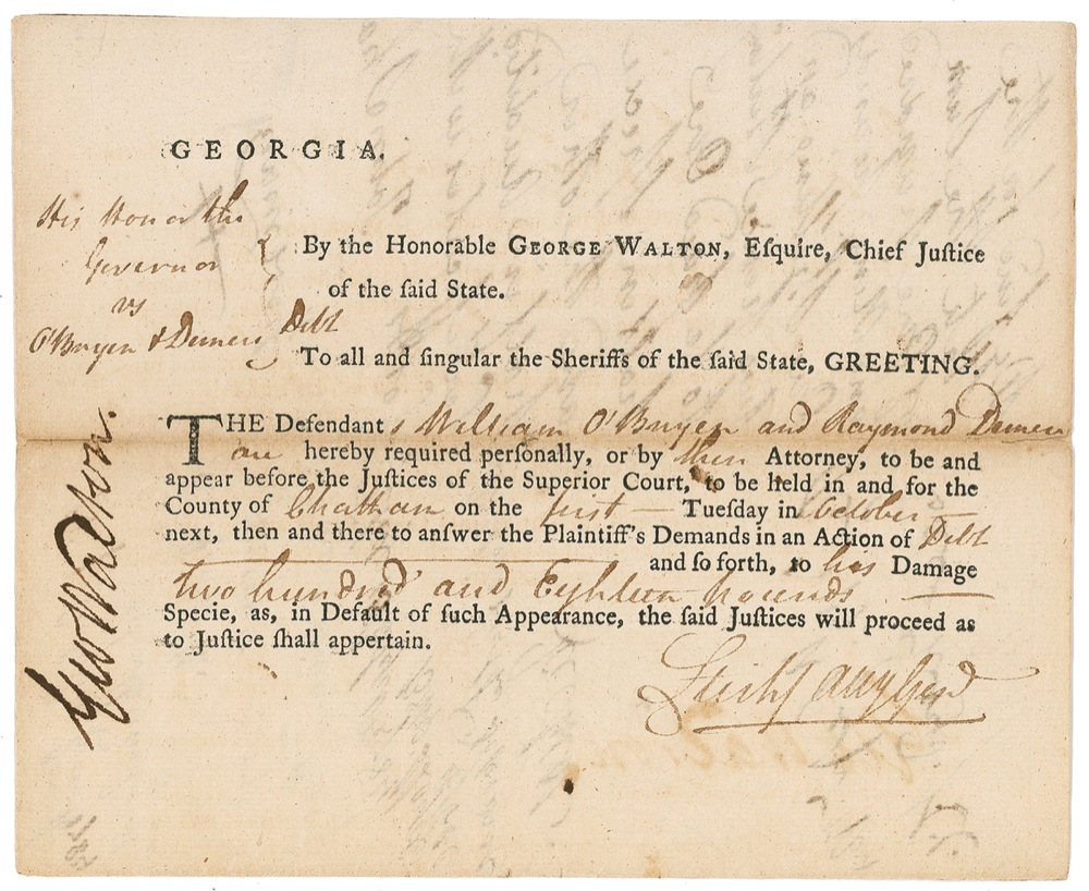Lot #184 Declaration of Independence: George