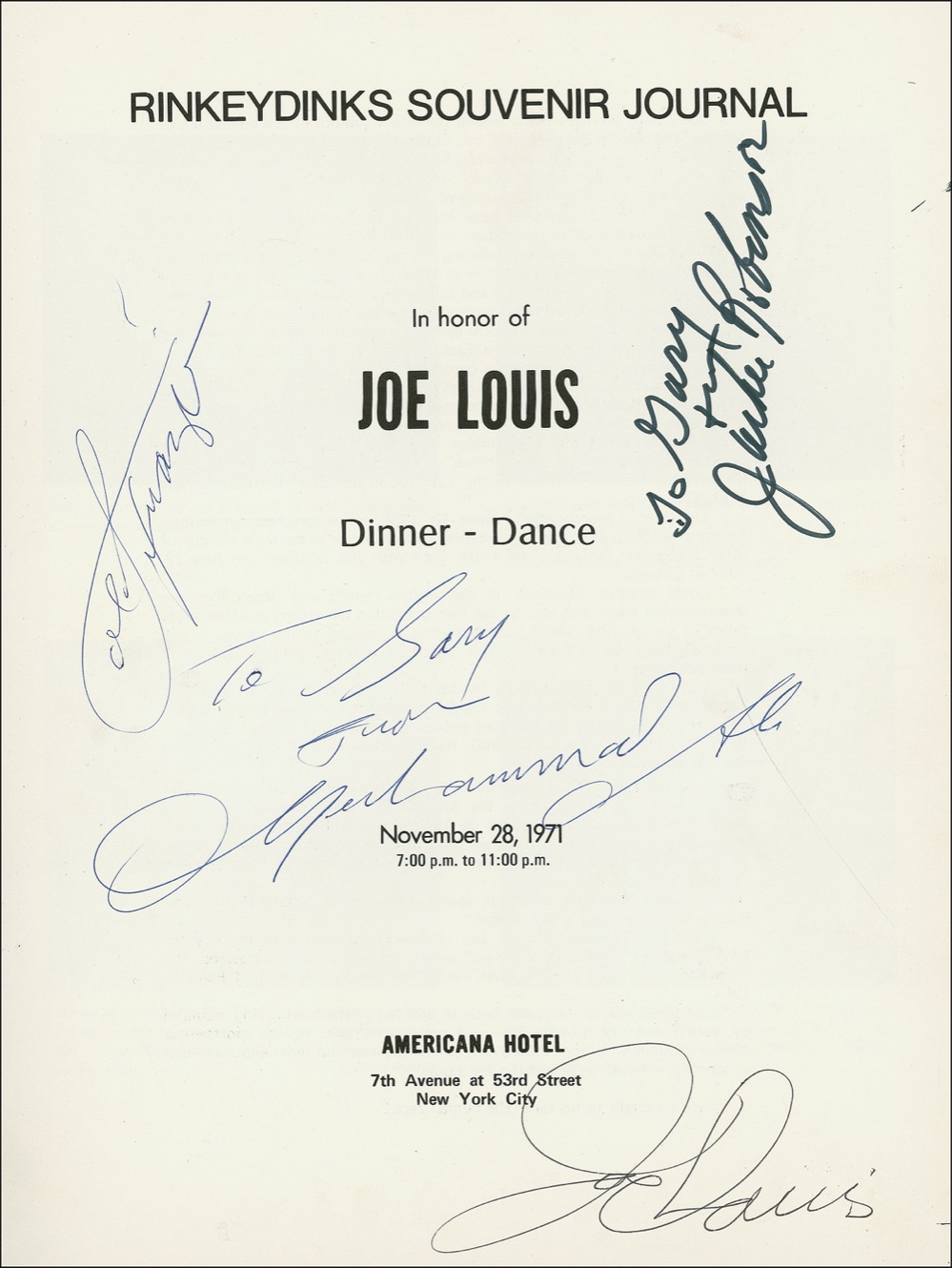 Lot #1215 Jackie Robinson, Joe Louis, Muhammad