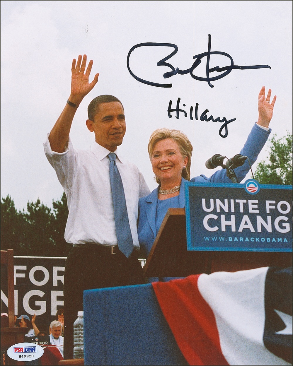 Lot #108 Barack Obama and Hillary Clinton