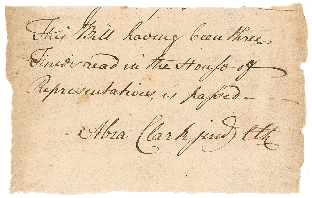 Lot #205 Declaration of Independence: Abraham