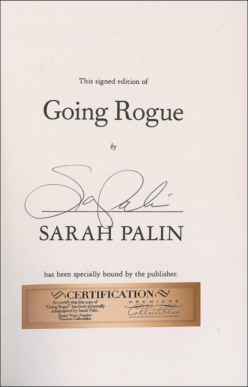 Lot #292 Sarah Palin