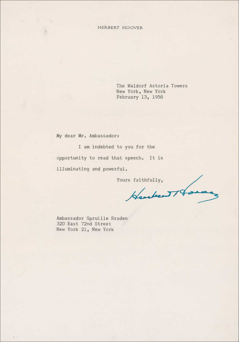 Lot #67 Herbert Hoover