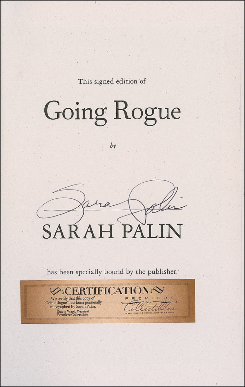 Lot #344 Sarah Palin