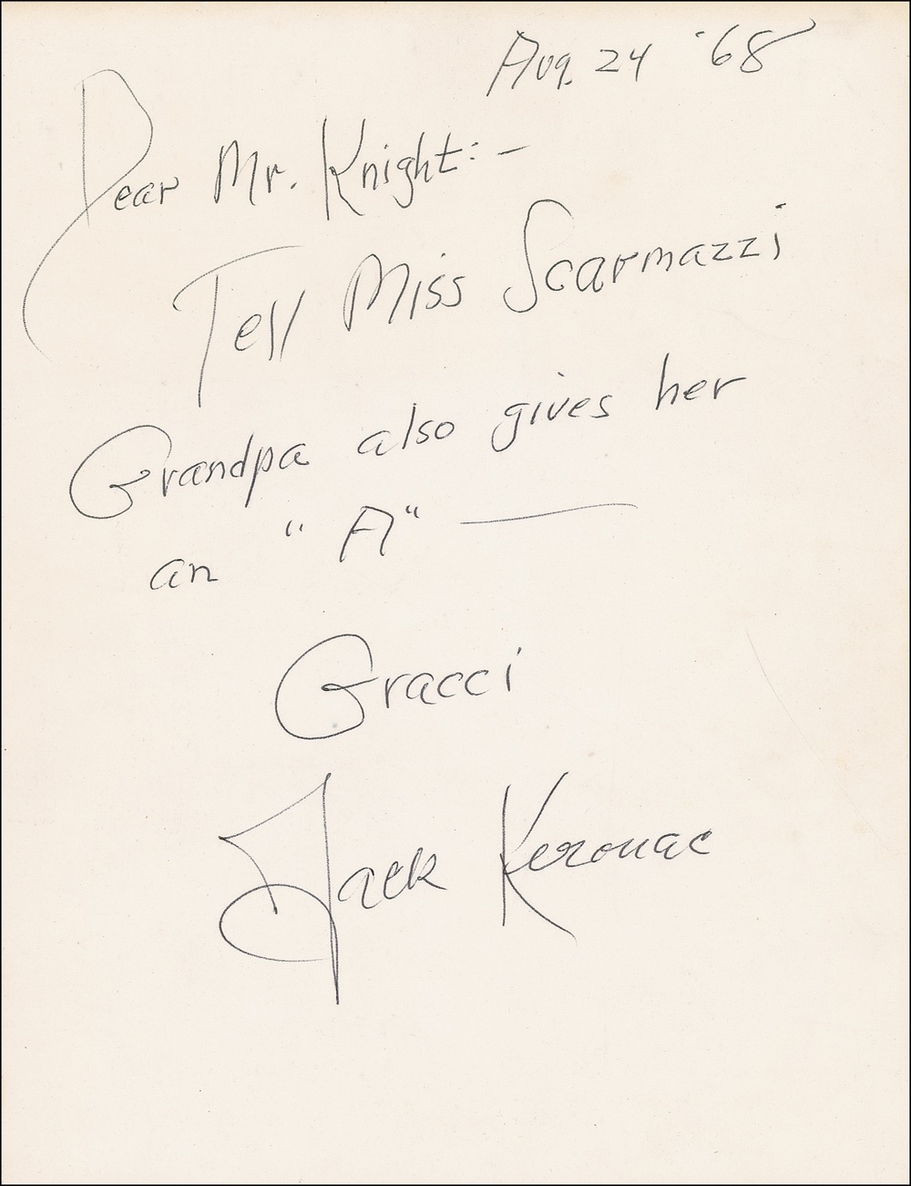 Lot #532 Jack Kerouac