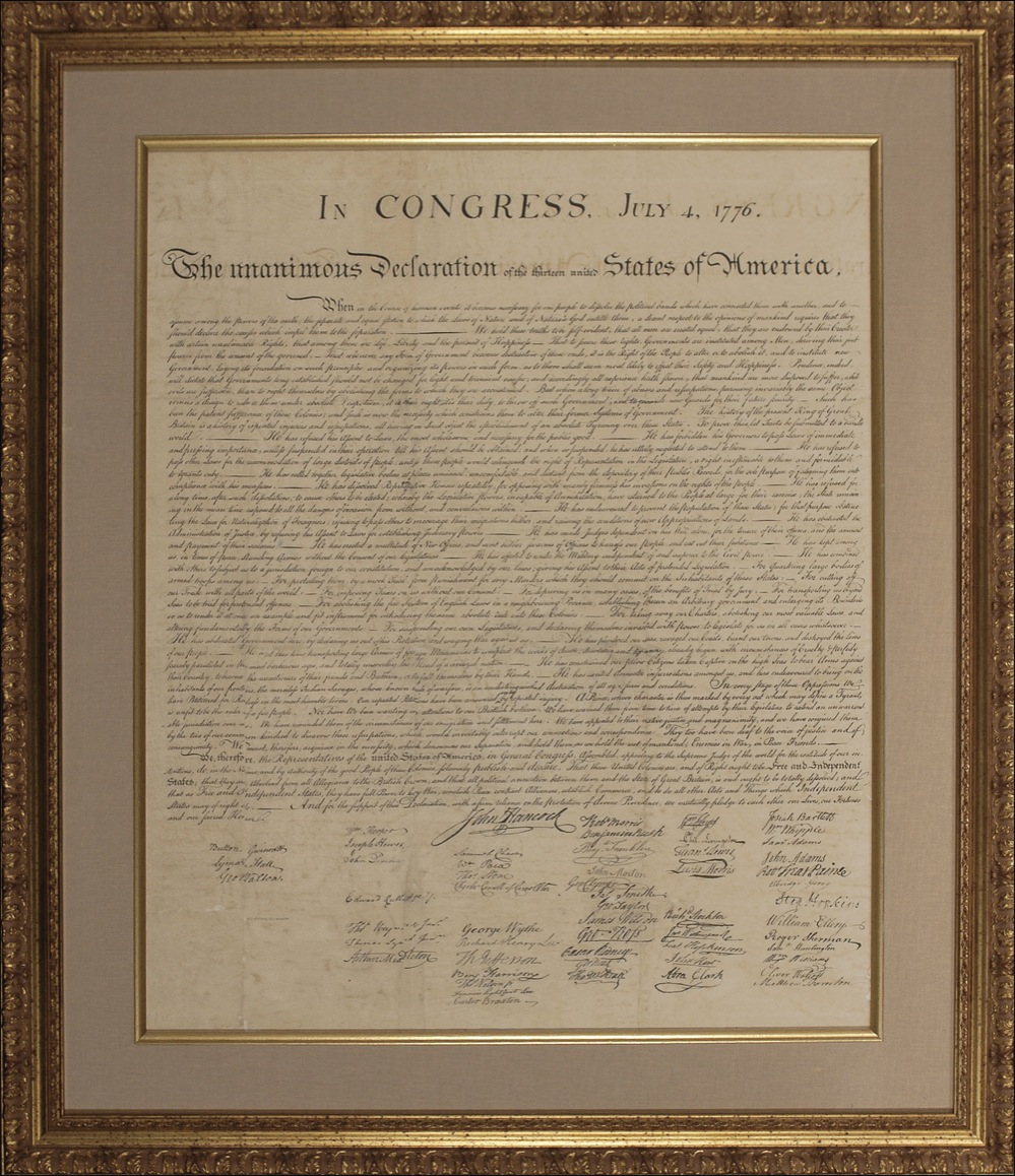 Lot #212 Declaration of Independence