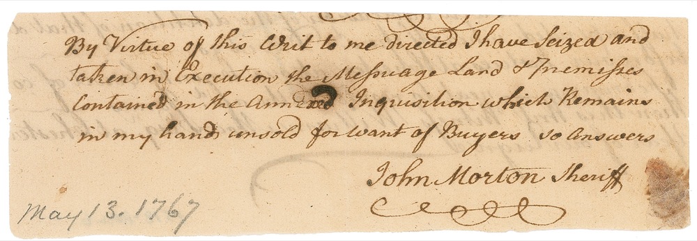 Lot #221 Declaration of Independence: Morton, John