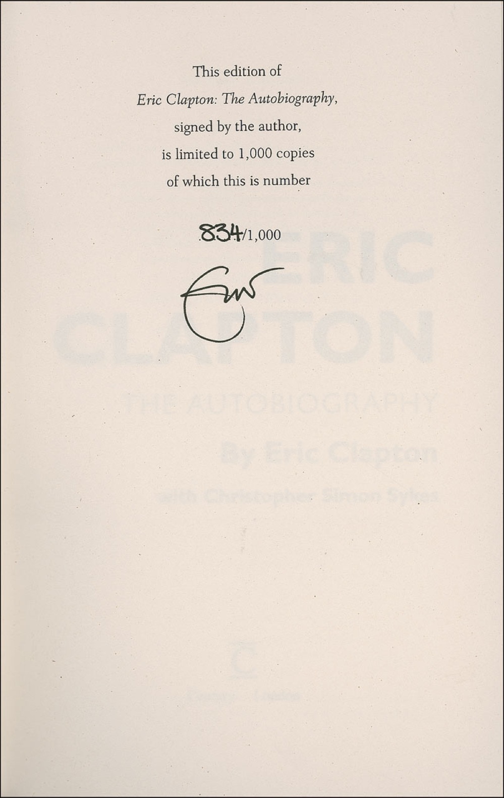Lot #750 Eric Clapton