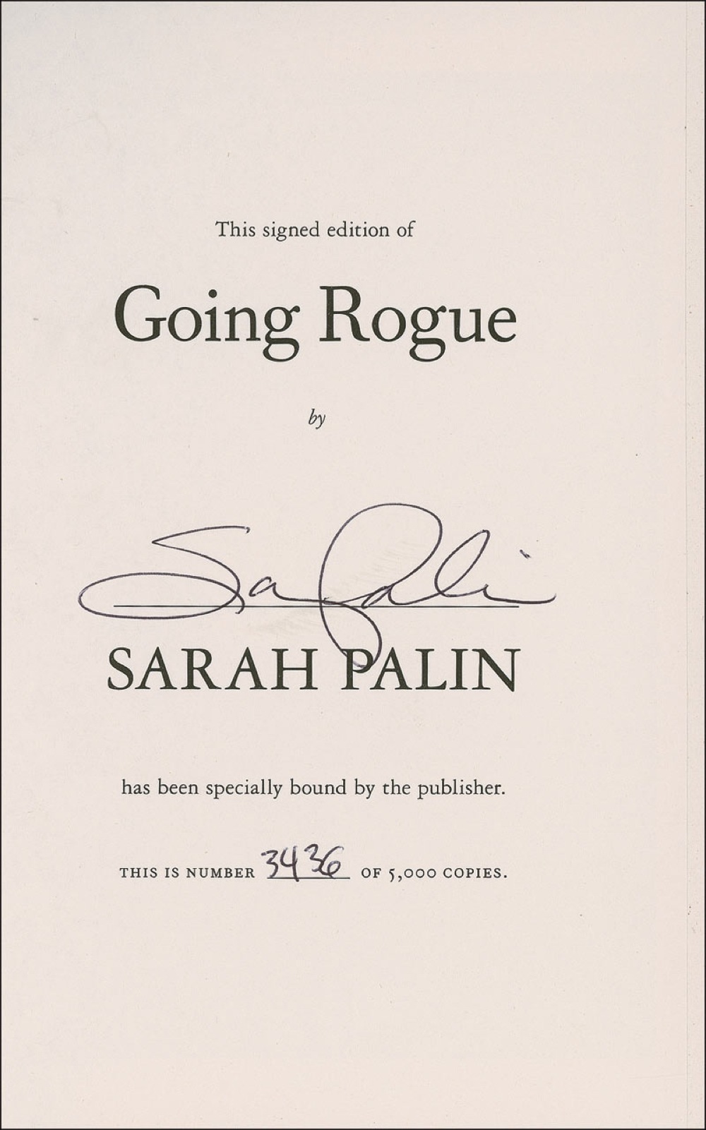 Lot #357 Sarah Palin
