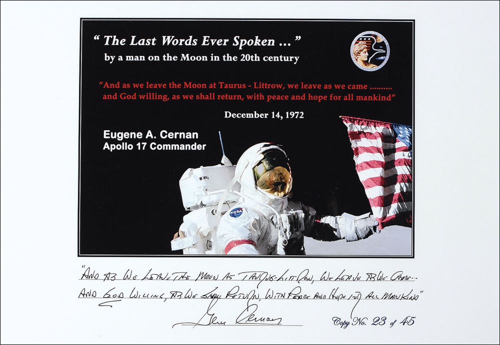 Lot #500 Apollo 17: Gene Cernan