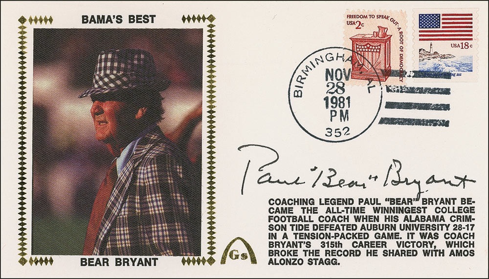 Lot #1261 Paul “Bear” Bryant