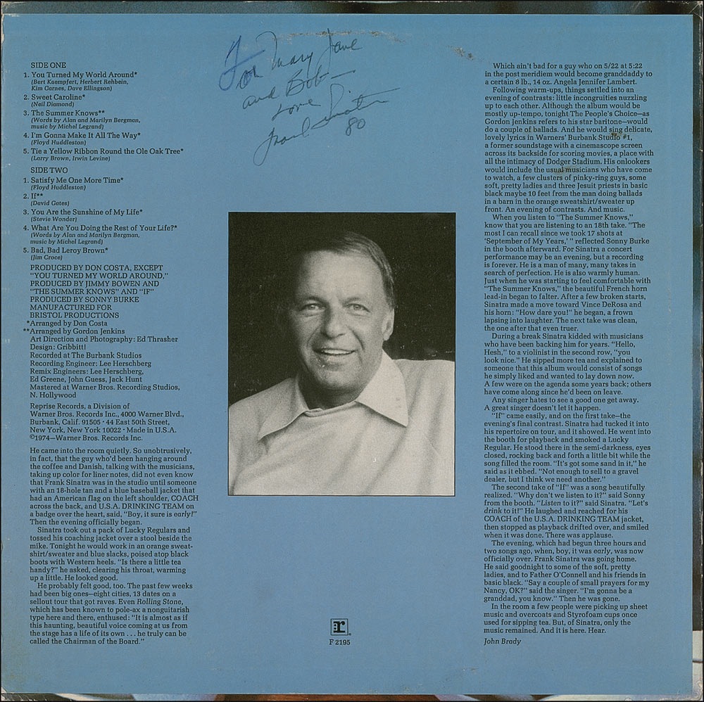 Lot #947 Frank Sinatra