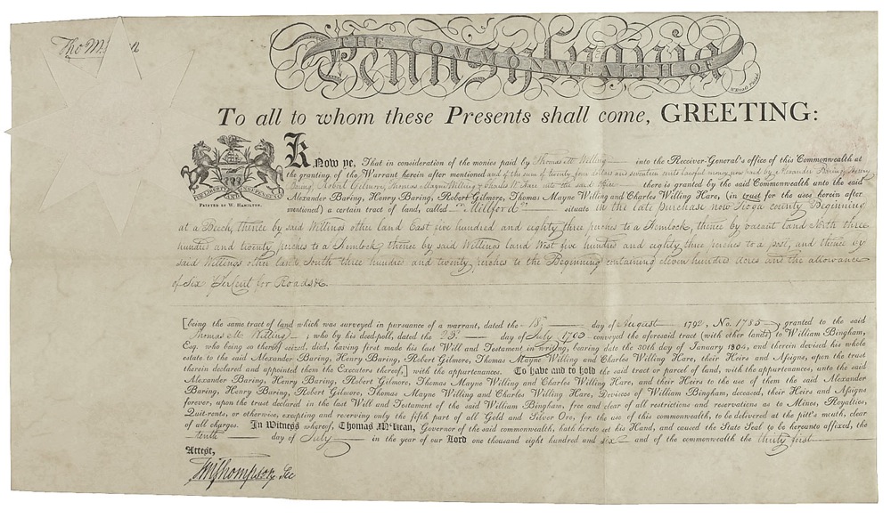 Lot #257 Declaration of Independence: Thomas